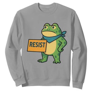 Retro Frog Resist Sweatshirt Free Portland Oregon Funny Cartoon Graphic TS02 Sport Gray Print Your Wear