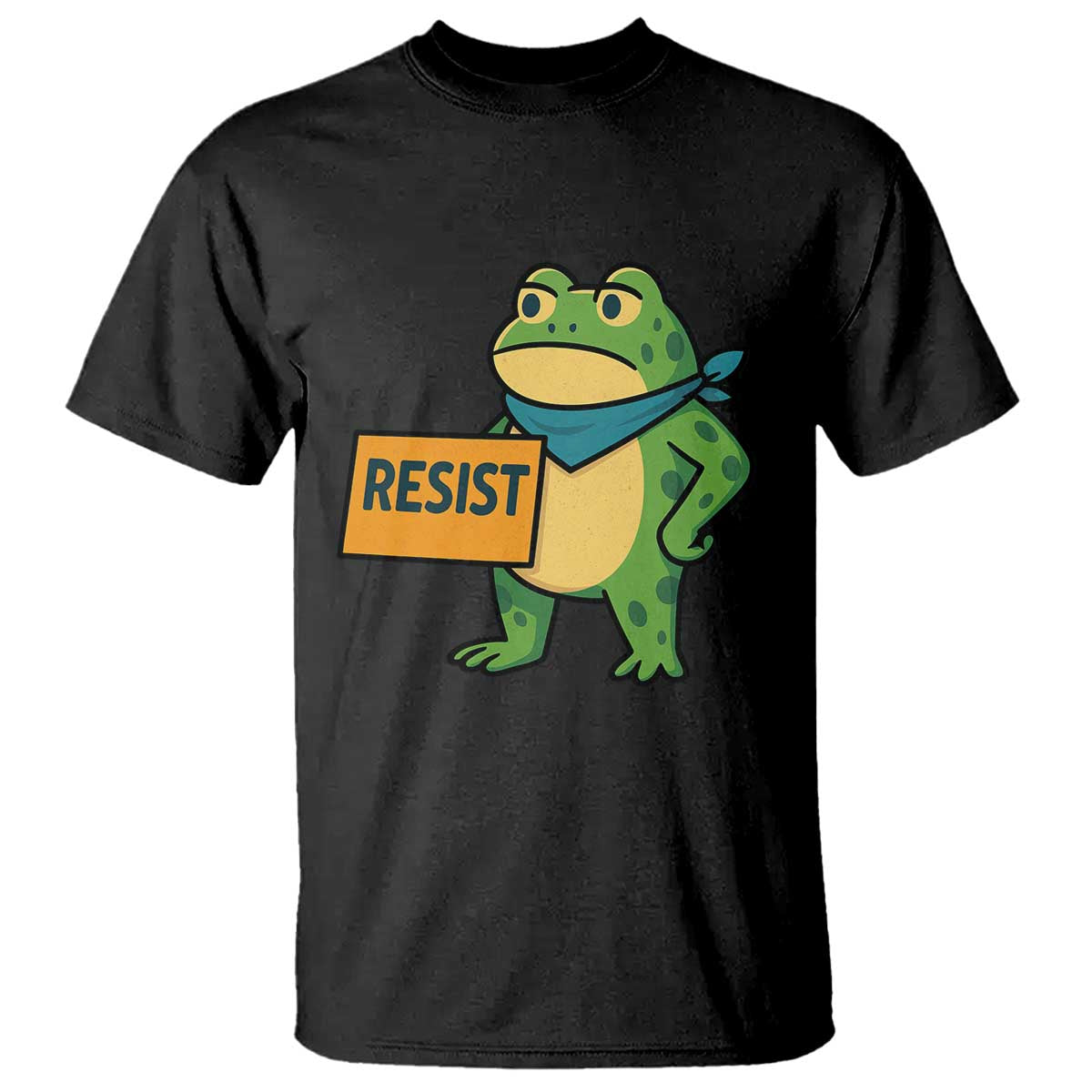 Retro Frog Resist T Shirt Free Portland Oregon Funny Cartoon Graphic TS02 Black Print Your Wear