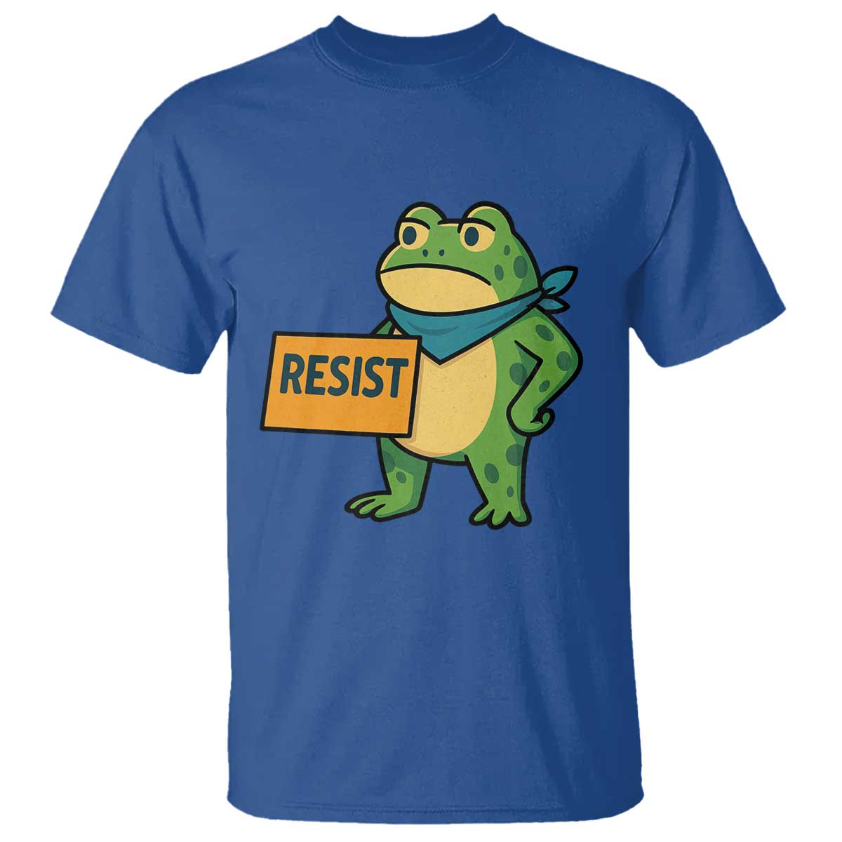 Retro Frog Resist T Shirt Free Portland Oregon Funny Cartoon Graphic TS02 Royal Blue Print Your Wear