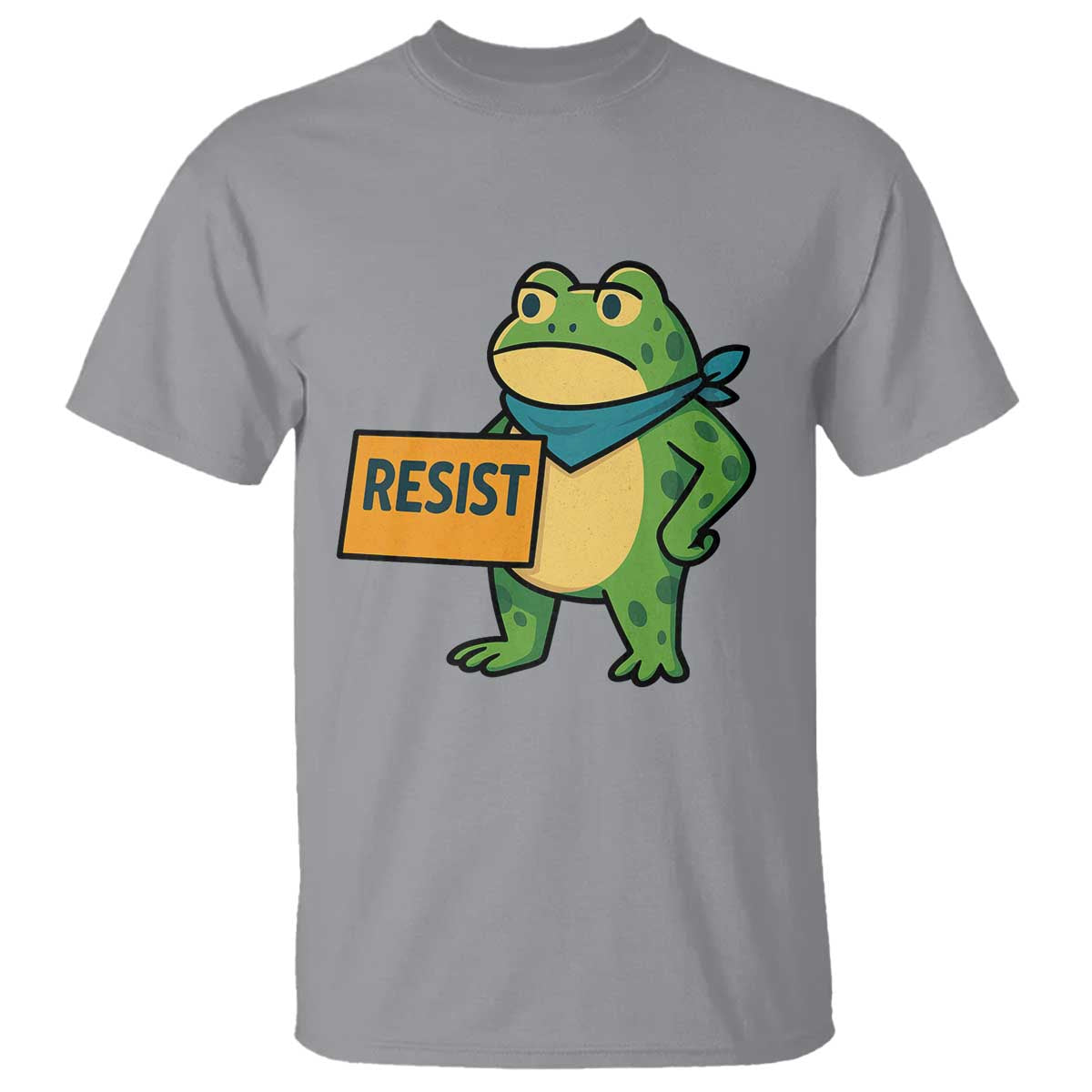 Retro Frog Resist T Shirt Free Portland Oregon Funny Cartoon Graphic TS02 Sport Gray Print Your Wear
