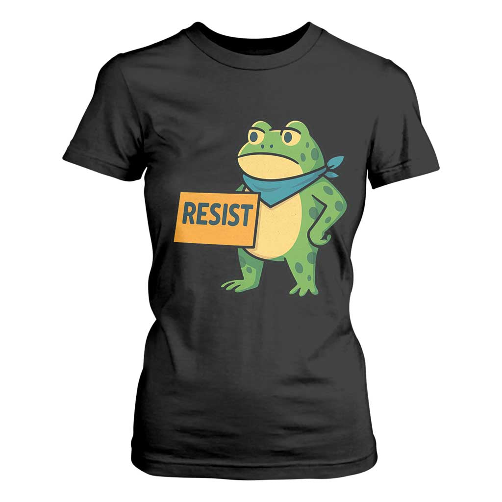 Retro Frog Resist T Shirt For Women Free Portland Oregon Funny Cartoon Graphic TS02 Black Print Your Wear