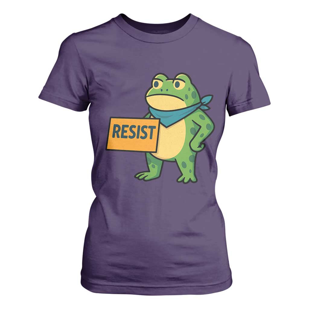 Retro Frog Resist T Shirt For Women Free Portland Oregon Funny Cartoon Graphic TS02 Purple Print Your Wear