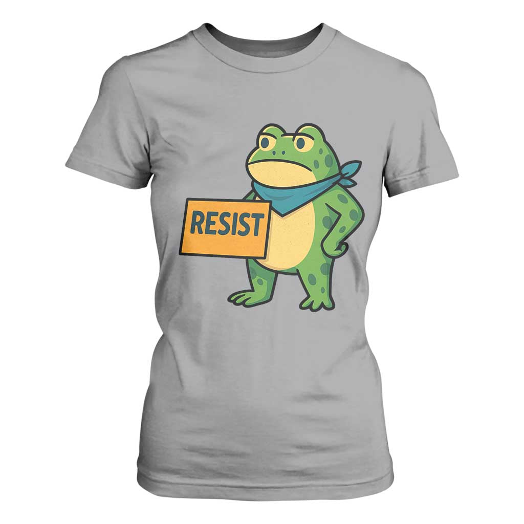Retro Frog Resist T Shirt For Women Free Portland Oregon Funny Cartoon Graphic TS02 Sport Gray Print Your Wear