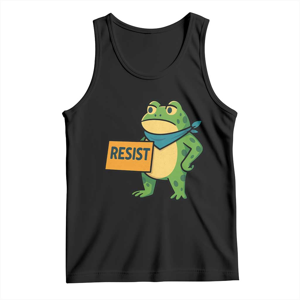 Retro Frog Resist Tank Top Free Portland Oregon Funny Cartoon Graphic TS02 Black Print Your Wear