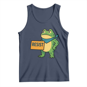 Retro Frog Resist Tank Top Free Portland Oregon Funny Cartoon Graphic TS02 Navy Print Your Wear