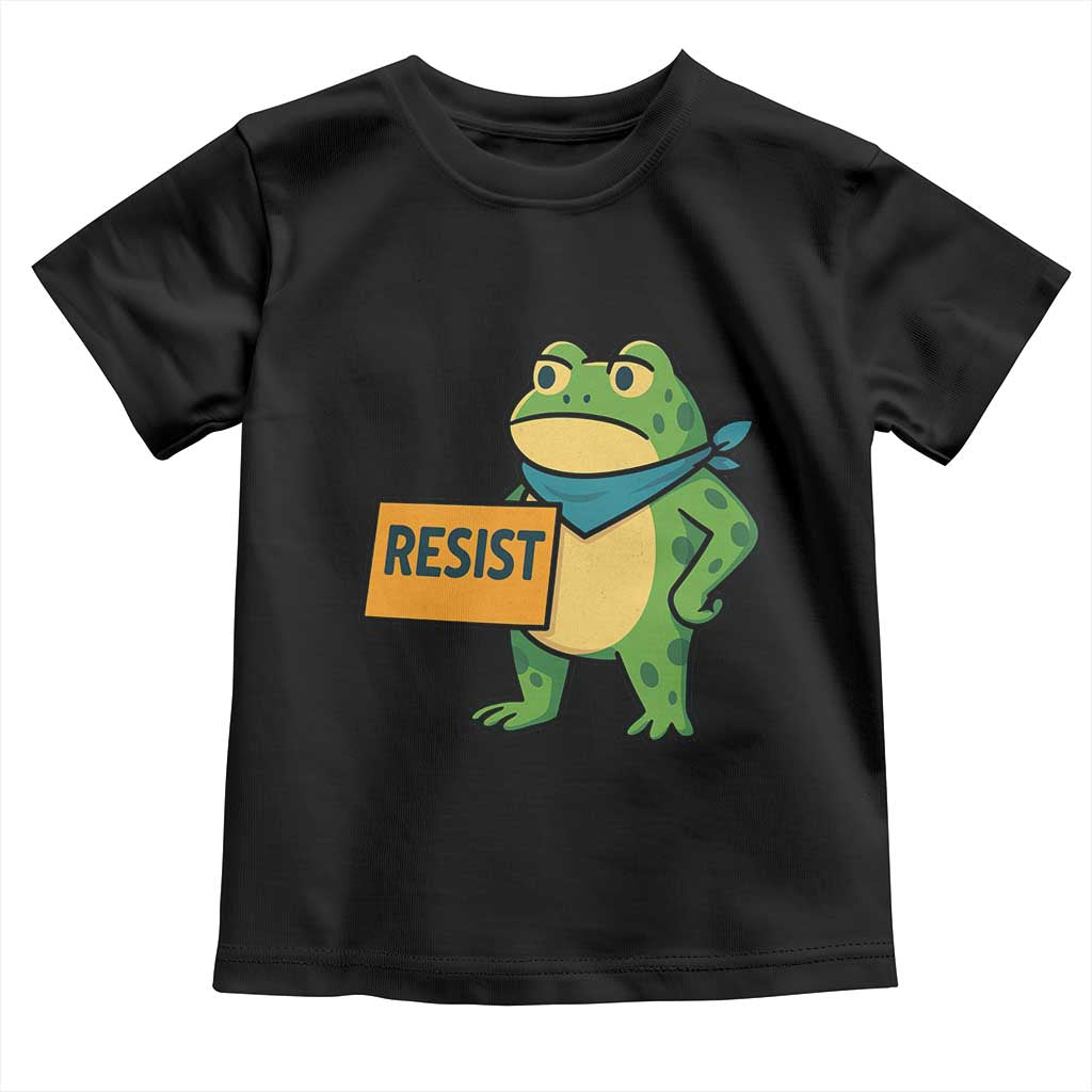 Retro Frog Resist Toddler T Shirt Free Portland Oregon Funny Cartoon Graphic TS02 Black Print Your Wear