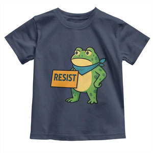 Retro Frog Resist Toddler T Shirt Free Portland Oregon Funny Cartoon Graphic TS02 Navy Print Your Wear