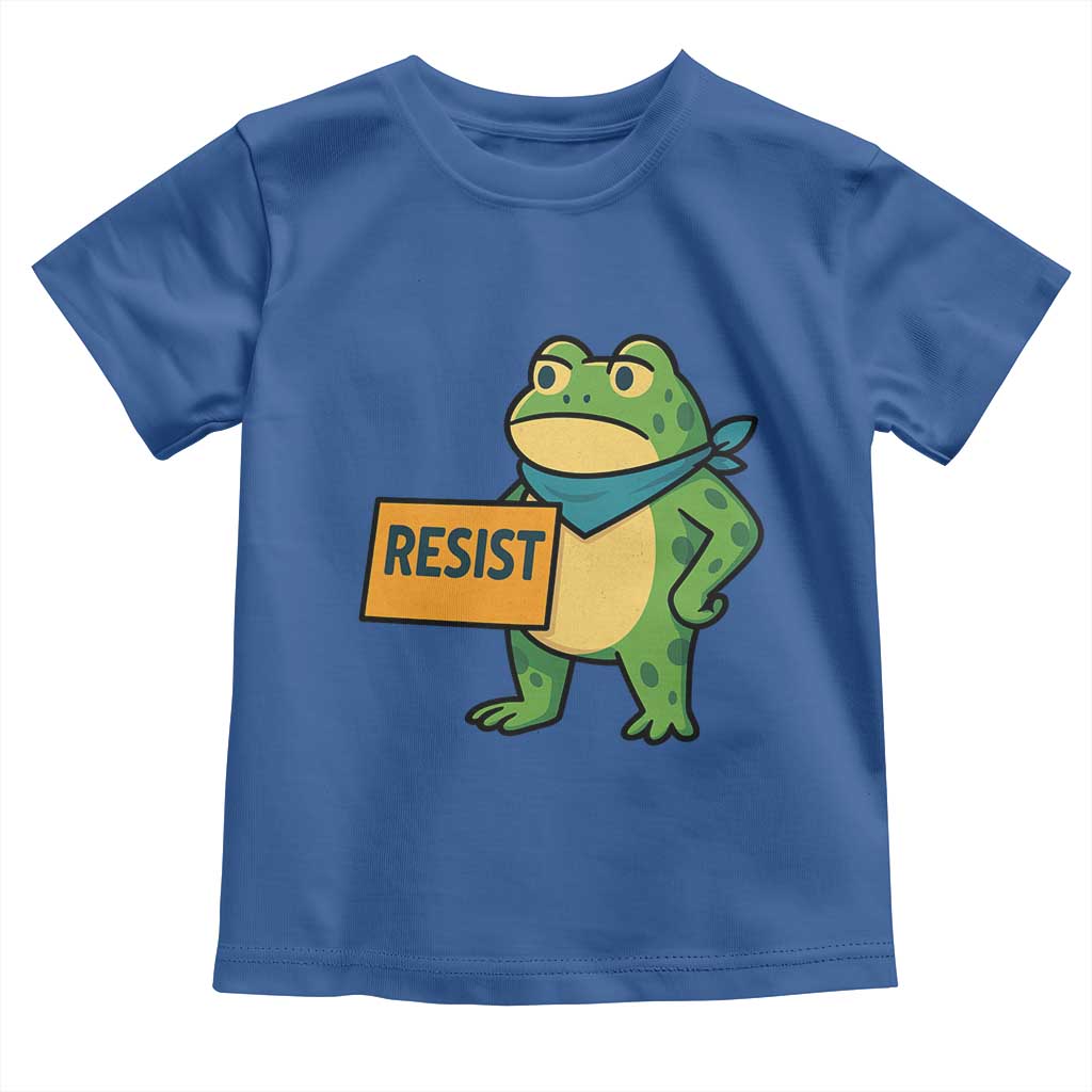 Retro Frog Resist Toddler T Shirt Free Portland Oregon Funny Cartoon Graphic TS02 Royal Blue Print Your Wear