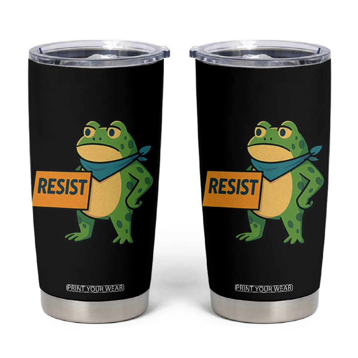 Retro Frog Resist Tumbler Cup Free Portland Oregon Funny Cartoon Graphic TS02 Black Print Your Wear