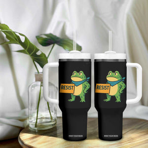 Retro Frog Resist Tumbler With Handle Free Portland Oregon Funny Cartoon Graphic TS02 Print Your Wear