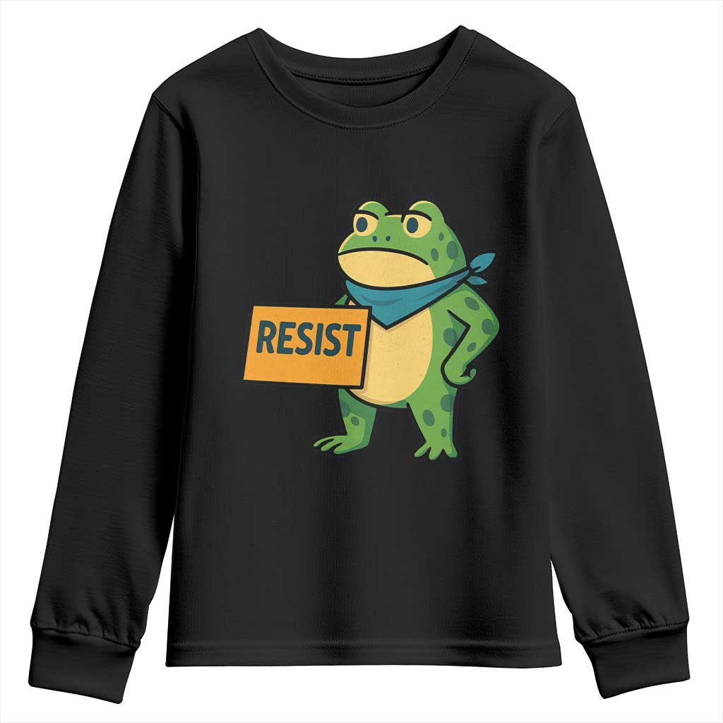 Retro Frog Resist Youth Sweatshirt Free Portland Oregon Funny Cartoon Graphic TS02 Black Print Your Wear