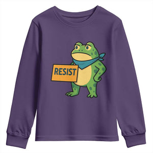 Retro Frog Resist Youth Sweatshirt Free Portland Oregon Funny Cartoon Graphic TS02 Purple Print Your Wear