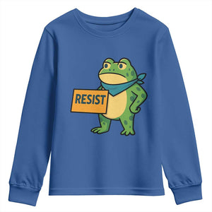 Retro Frog Resist Youth Sweatshirt Free Portland Oregon Funny Cartoon Graphic TS02 Royal Blue Print Your Wear