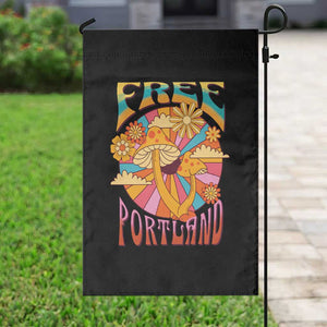 Retro Free Portland Patriotic Garden Flag Oregon Freedom Trippy 70s Mushroom Graphic TS02 Print Your Wear
