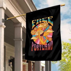 Retro Free Portland Patriotic Garden Flag Oregon Freedom Trippy 70s Mushroom Graphic TS02 Print Your Wear