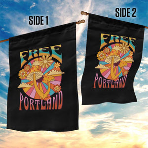 Retro Free Portland Patriotic Garden Flag Oregon Freedom Trippy 70s Mushroom Graphic TS02 Print Your Wear