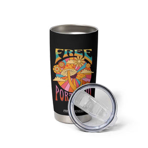 Retro Free Portland Patriotic Tumbler Cup Oregon Freedom Trippy 70s Mushroom Graphic TS02 Print Your Wear