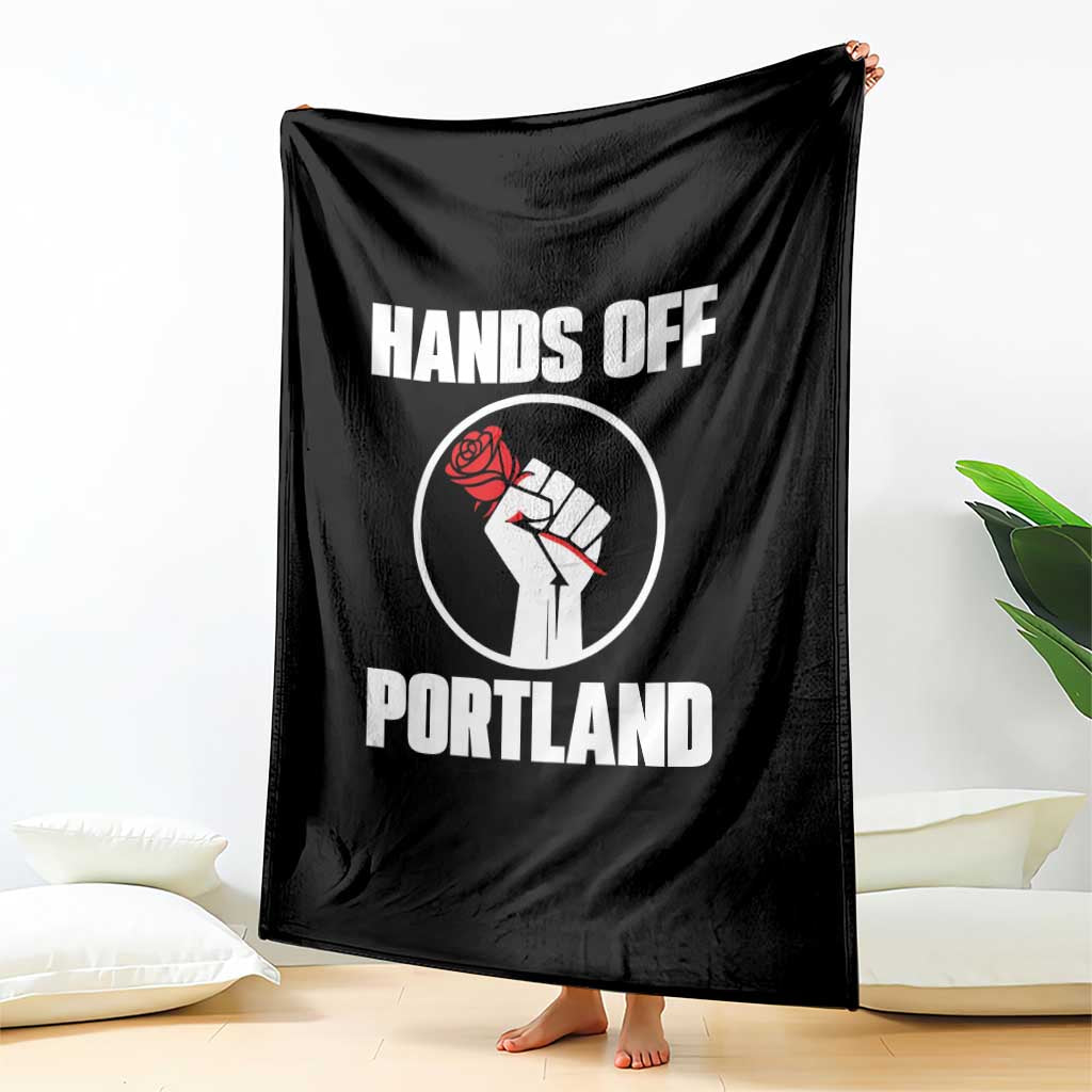 Hands Off Portland Throw Blanket Rose Fist Oregon Freedom Fighter TS02 Print Your Wear