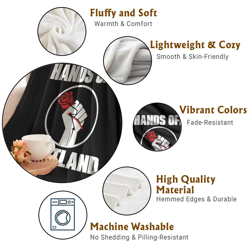 Hands Off Portland Throw Blanket Rose Fist Oregon Freedom Fighter TS02 Print Your Wear