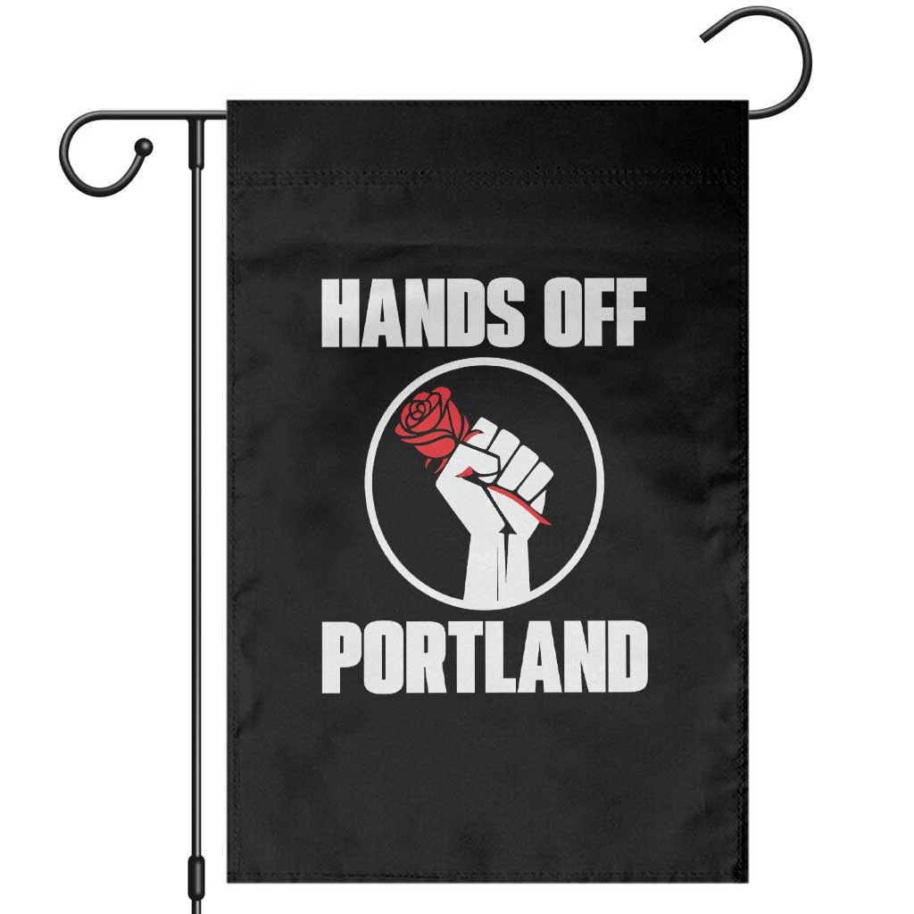 Hands Off Portland Garden Flag Rose Fist Oregon Freedom Fighter TS02 Black Print Your Wear