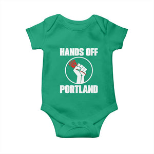 Hands Off Portland Baby Onesie Rose Fist Oregon Freedom Fighter TS02 Irish Green Print Your Wear