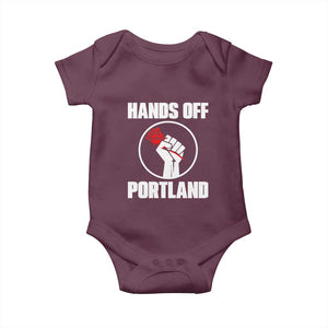 Hands Off Portland Baby Onesie Rose Fist Oregon Freedom Fighter TS02 Maroon Print Your Wear