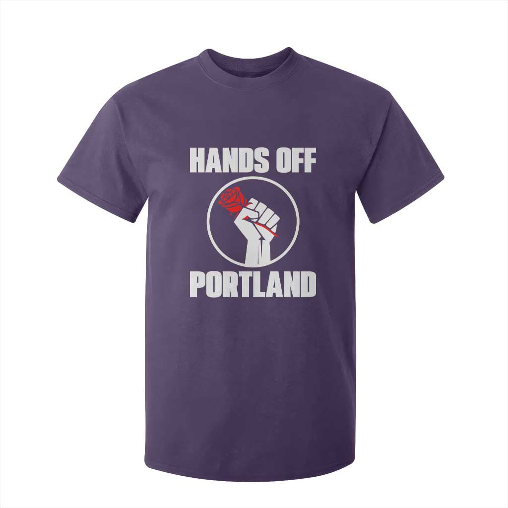 Hands Off Portland T Shirt For Kid Rose Fist Oregon Freedom Fighter TS02 Purple Print Your Wear