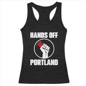 Hands Off Portland Racerback Tank Top Rose Fist Oregon Freedom Fighter - Print Your Wear