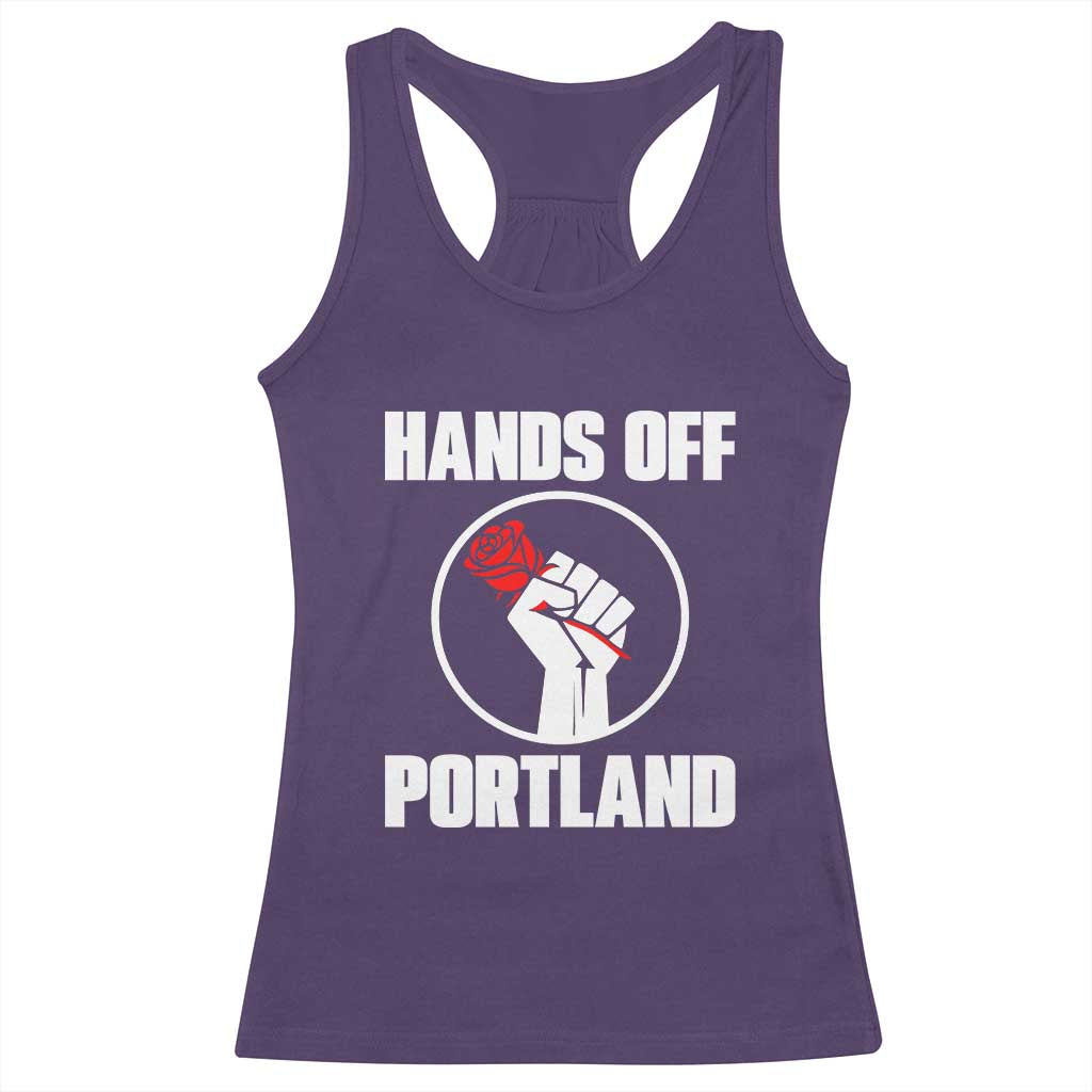 Hands Off Portland Racerback Tank Top Rose Fist Oregon Freedom Fighter TS02 Purple Print Your Wear