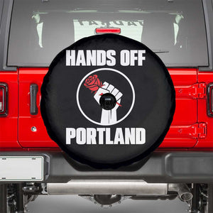 Hands Off Portland Spare Tire Cover Rose Fist Oregon Freedom Fighter TS02 Black Print Your Wear