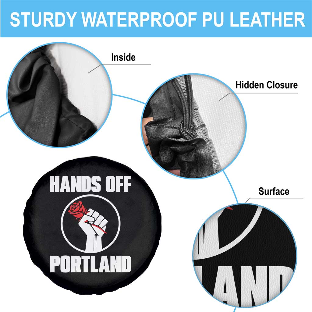 Hands Off Portland Spare Tire Cover Rose Fist Oregon Freedom Fighter TS02 Print Your Wear