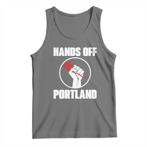 Hands Off Portland Tank Top Rose Fist Oregon Freedom Fighter TS02 Black Heather Print Your Wear