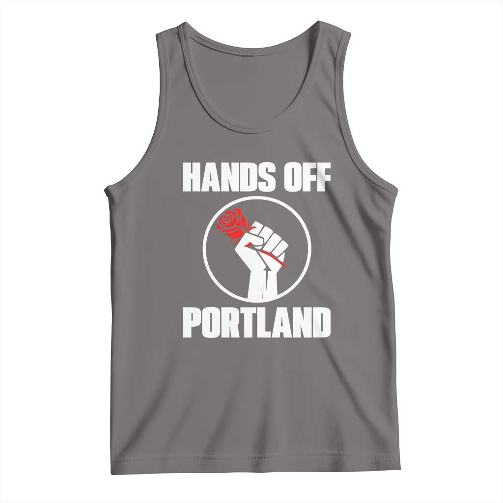 Hands Off Portland Tank Top Rose Fist Oregon Freedom Fighter TS02 Deep Heather Print Your Wear