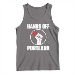 Hands Off Portland Tank Top Rose Fist Oregon Freedom Fighter TS02 Deep Heather Print Your Wear