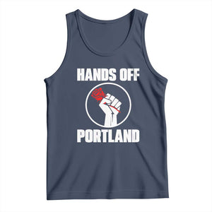 Hands Off Portland Tank Top Rose Fist Oregon Freedom Fighter TS02 Navy Print Your Wear