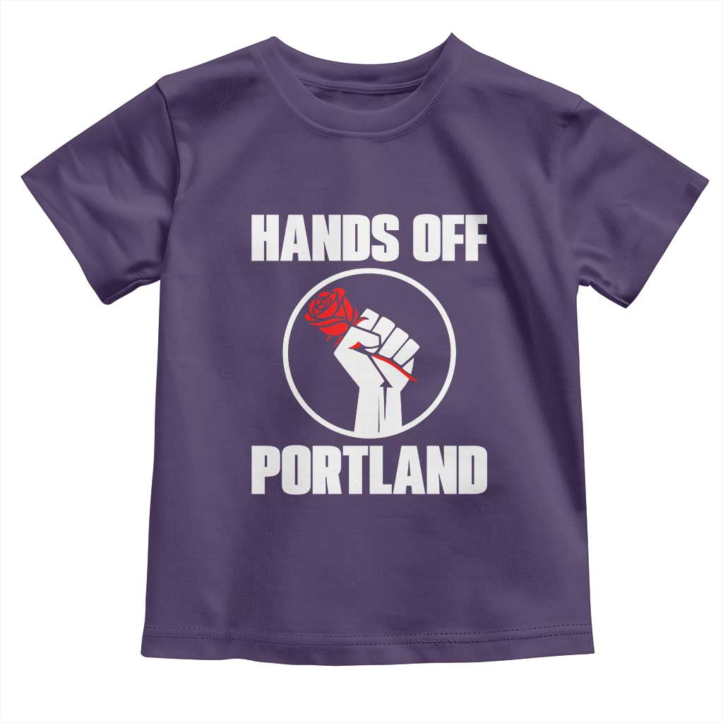 Hands Off Portland Toddler T Shirt Rose Fist Oregon Freedom Fighter TS02 Purple Print Your Wear