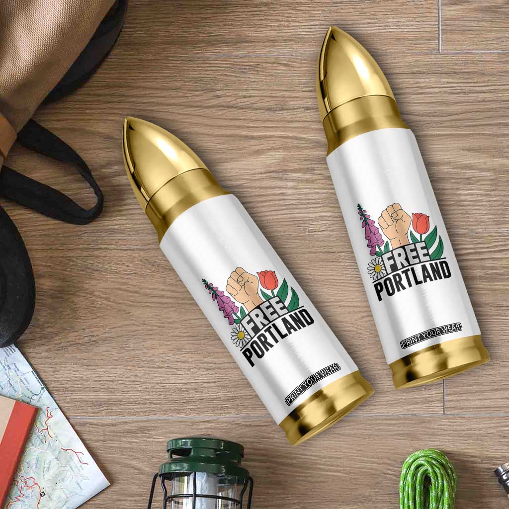 Free Portland Raised Fist Bullet Tumbler Patriotic Oregon Freedom Floral Justice TS02 Print Your Wear