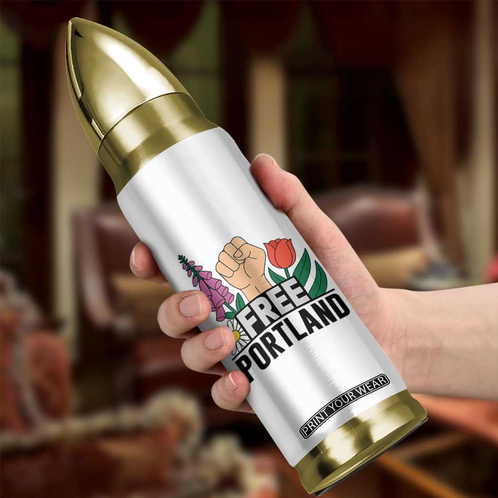 Free Portland Raised Fist Bullet Tumbler Patriotic Oregon Freedom Floral Justice TS02 Print Your Wear