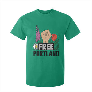 Free Portland Raised Fist T Shirt For Kid Patriotic Oregon Freedom Floral Justice TS02 Irish Green Print Your Wear
