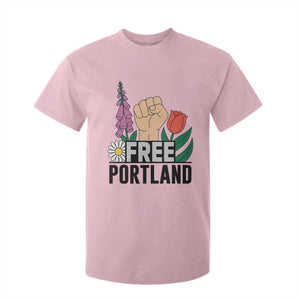 Free Portland Raised Fist T Shirt For Kid Patriotic Oregon Freedom Floral Justice TS02 Light Pink Print Your Wear