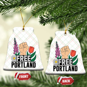 Free Portland Raised Fist Ceramic Ornament Patriotic Oregon Freedom Floral Justice TS02 Print Your Wear