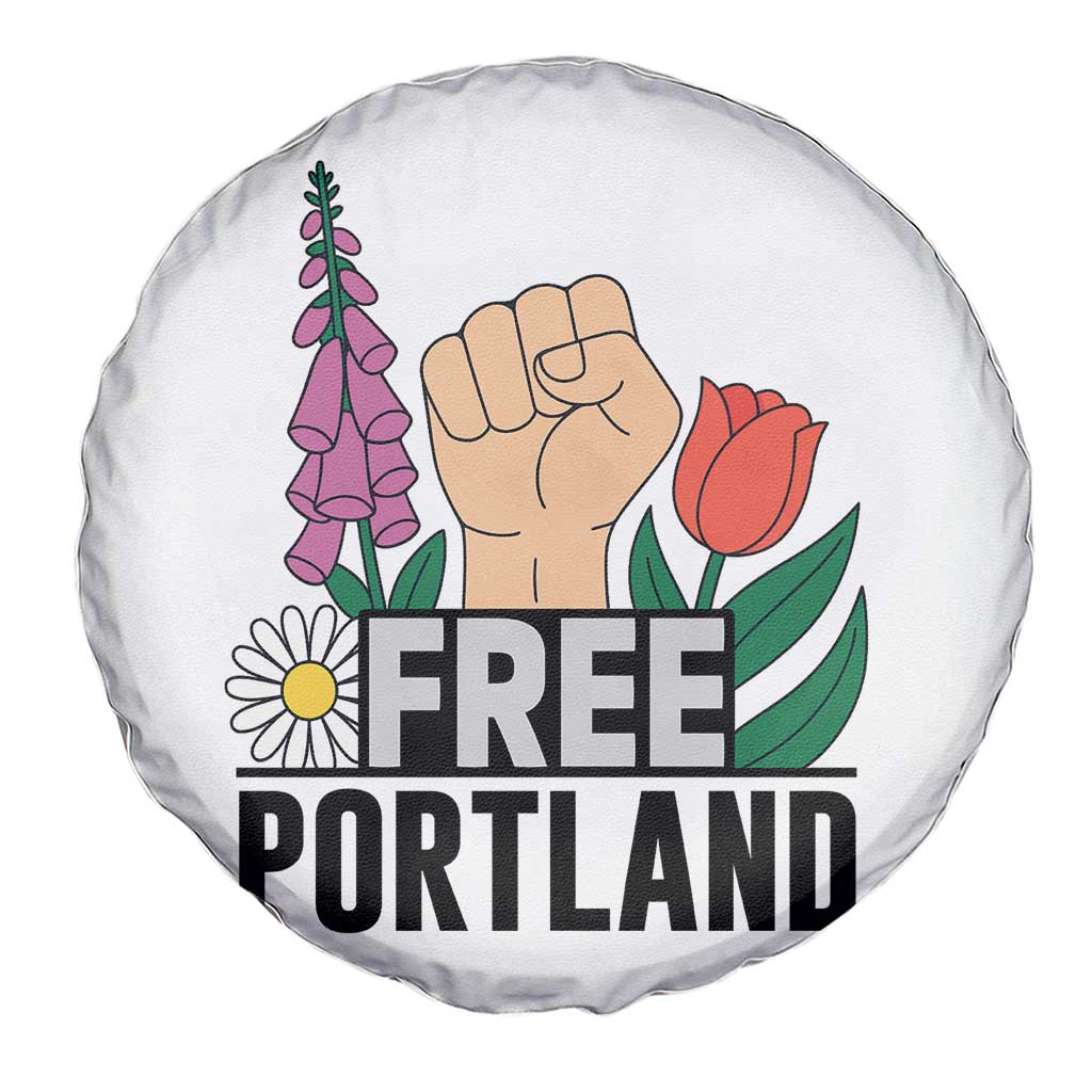 Free Portland Raised Fist Spare Tire Cover Patriotic Oregon Freedom Floral Justice TS02 Print Your Wear