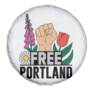 Free Portland Raised Fist Spare Tire Cover Patriotic Oregon Freedom Floral Justice TS02 Print Your Wear