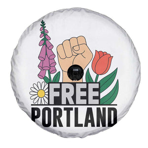 Free Portland Raised Fist Spare Tire Cover Patriotic Oregon Freedom Floral Justice TS02 Print Your Wear