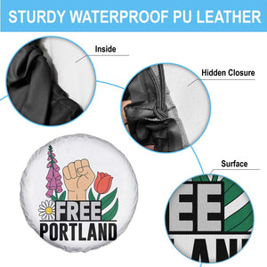 Free Portland Raised Fist Spare Tire Cover Patriotic Oregon Freedom Floral Justice TS02 Print Your Wear