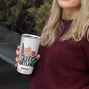 Free Portland Raised Fist Tumbler Cup Patriotic Oregon Freedom Floral Justice TS02 Print Your Wear