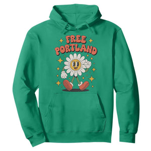 Retro Daisy Free Portland Hoodie Oregon Freedom Fighter Flower Groovy Graphic TS02 Irish Green Print Your Wear