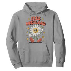 Retro Daisy Free Portland Hoodie Oregon Freedom Fighter Flower Groovy Graphic TS02 Sport Gray Print Your Wear