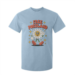 Retro Daisy Free Portland T Shirt For Kid Oregon Freedom Fighter Flower Groovy Graphic TS02 Light Blue Print Your Wear