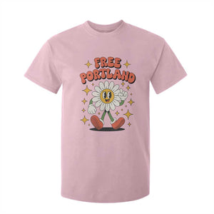 Retro Daisy Free Portland T Shirt For Kid Oregon Freedom Fighter Flower Groovy Graphic TS02 Light Pink Print Your Wear